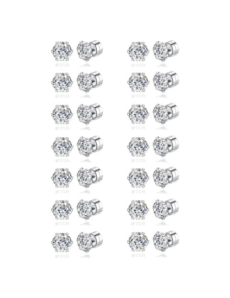 Juego de 14 Pares Pendientes Magnéticos Ofeiyaa 4MM 6MM