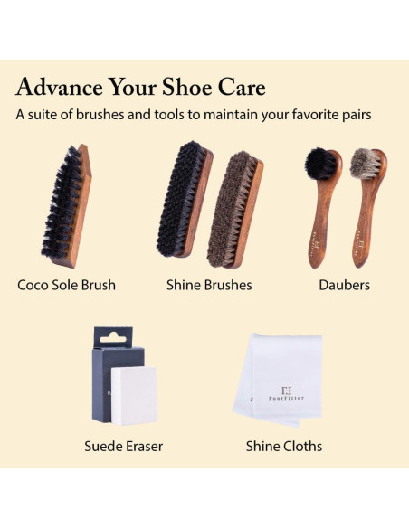 Juego de Cepillos de Cuidado de Zapatos FootFitter Premium