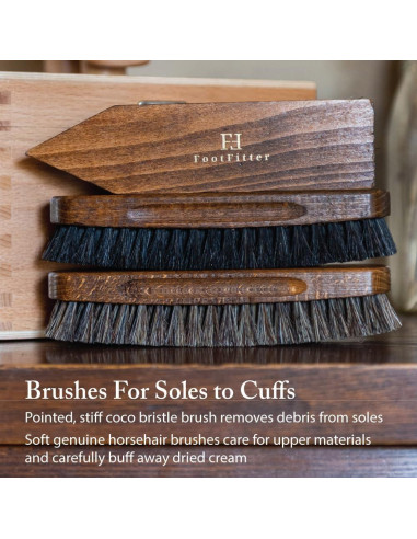 Juego de Cepillos de Cuidado de Zapatos FootFitter Premium