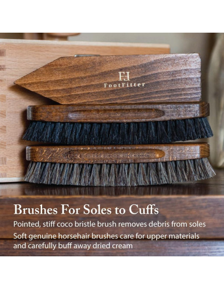Juego de Cepillos de Cuidado de Zapatos FootFitter Premium