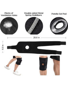 Faja de Rodilla NADUSEP Ajustable con Almohadilla Patelar 32-46 cm 2