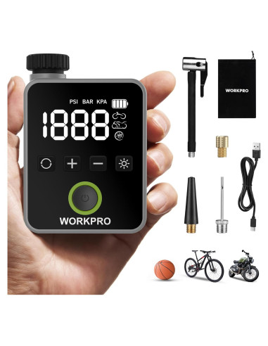 Bomba de Neumáticos Eléctrica WORKPRO Mini 140 PSI Portátil