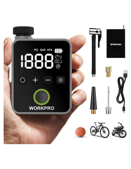 Bomba de Neumáticos Eléctrica WORKPRO Mini 140 PSI Portátil