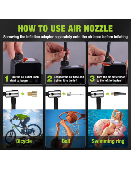 Bomba de Neumáticos Eléctrica WORKPRO Mini 140 PSI Portátil