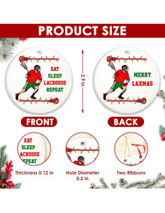 Adorno de Navidad Lacrosse Masculino TRUMPETIC 9.4x9.3cm 2
