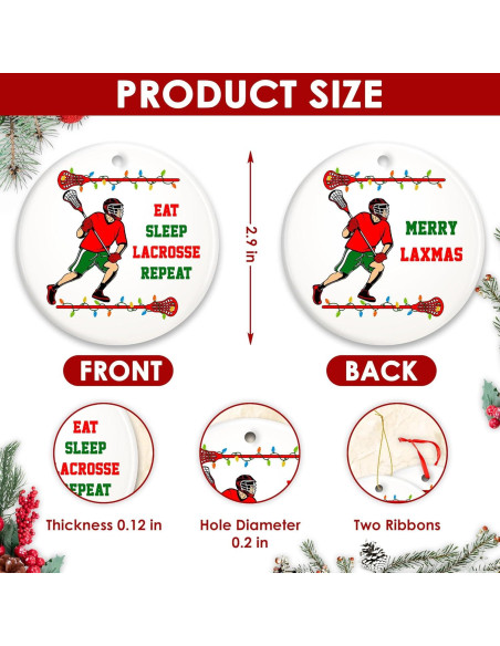 Adorno de Navidad Lacrosse Masculino TRUMPETIC 9.4x9.3cm