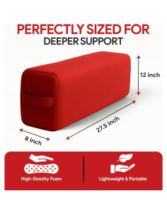 Almohada de Yoga LeelaShanti Roja 69.85x30.48x20.32 cm 2