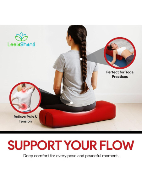 Almohada de Yoga LeelaShanti Roja 69.85x30.48x20.32 cm