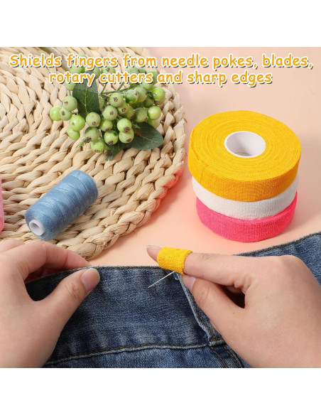 Cinta Protectora de Dedo Autoadhesiva Apausvcm - 3 Rollos 1.9cm x 14m