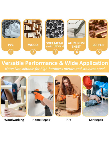 Juego de Brocas y Machos de Rosca Titanio 6 Piezas HSS 4341