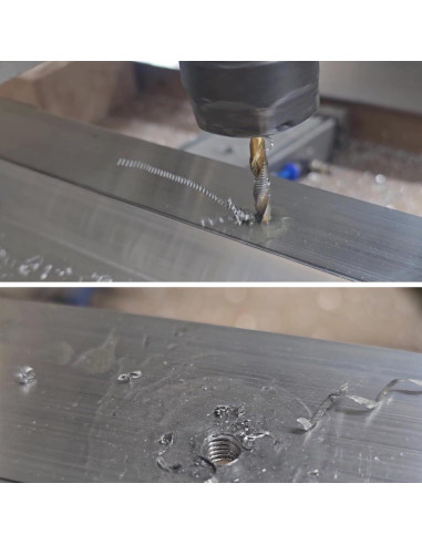 Juego de Brocas y Machos de Rosca Titanio 6 Piezas HSS 4341