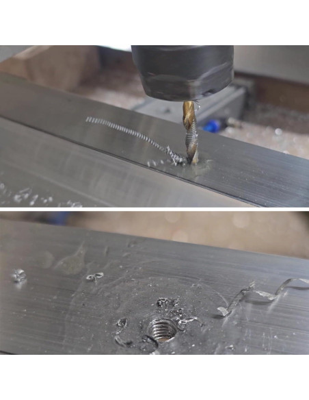 Juego de Brocas y Machos de Rosca Titanio 6 Piezas HSS 4341