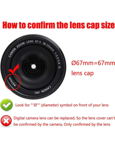 Cubierta de lente 67mm FANZR para Canon Nikon Sony - 2 Piezas