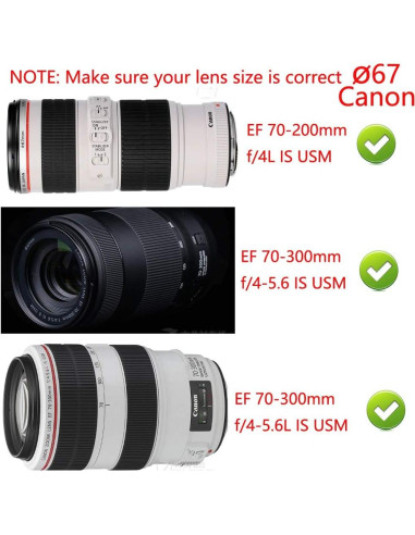 Cubierta de lente 67mm FANZR para Canon Nikon Sony - 2 Piezas