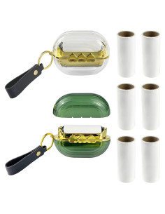 Juego de 2 Rodillos de Pelusa Portátiles Esamploe Verde Gris