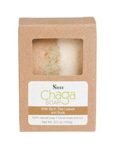 Jabón Natural de Chaga Sayan con Hojas de Abedul - 99.22 g 2