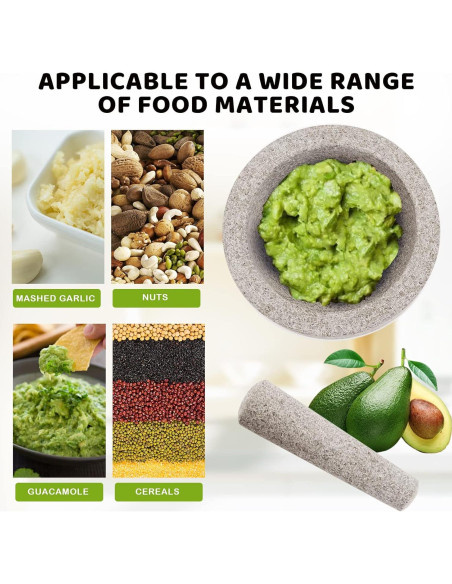 Juego de Mortero y Mano Comie, Granito Sin Pulir 15.24 cm