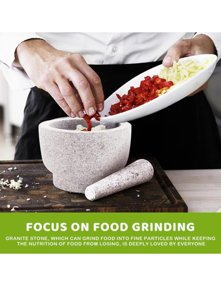 Juego de Mortero y Mano Comie, Granito Sin Pulir 15.24 cm