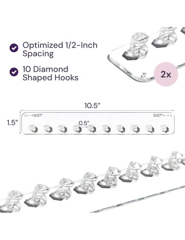 Organizador de Collares Boxy Concepts - 2 Piezas Montaje en Pared