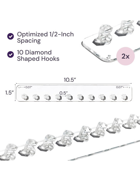 Organizador de Collares Boxy Concepts - 2 Piezas Montaje en Pared