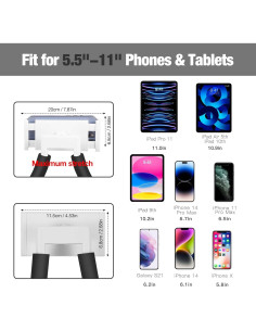 Soporte de almohada para teléfono MoKo, 360 ajustable, negro 2