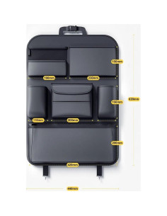 Organizador de respaldo de asiento de coche de cuero PU - 2 unidades 2