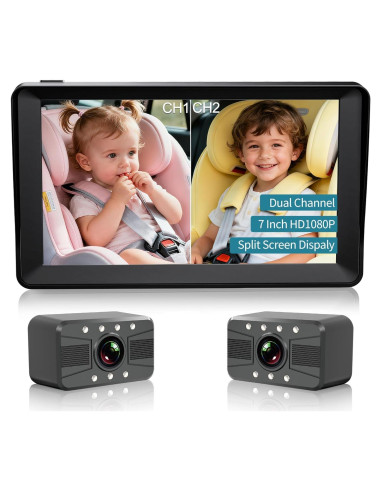 Cámara para Bebés HUBOOK con Pantalla de 7" HD y Doble Cámara