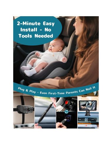 Cámara para Bebés HUBOOK con Pantalla de 7" HD y Doble Cámara