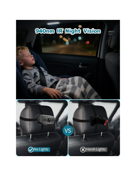 Cámara para Bebés HUBOOK con Pantalla de 7" HD y Doble Cámara