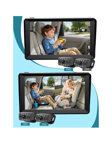 Cámara para Bebés HUBOOK con Pantalla de 7" HD y Doble Cámara