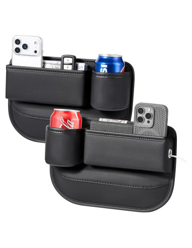 Organizador de Espacio entre Asientos de Coche Tilirex - Cuero Premium, 2 Piezas
