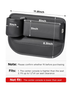 Organizador de Espacio entre Asientos de Coche Tilirex - Cuero Premium, 2 Piezas 2