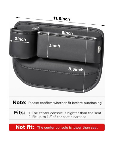 Organizador de Espacio entre Asientos de Coche Tilirex - Cuero Premium, 2 Piezas