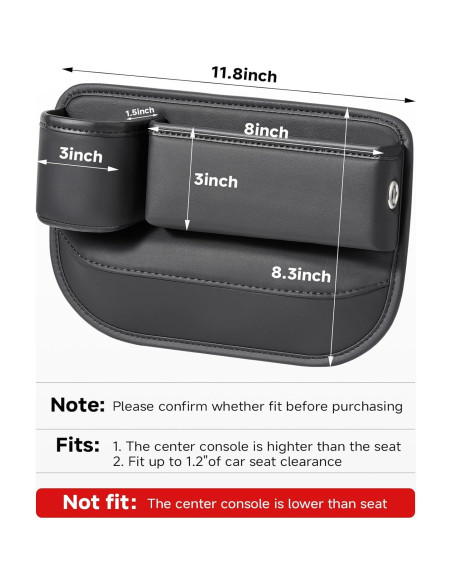 Organizador de Espacio entre Asientos de Coche Tilirex - Cuero Premium, 2 Piezas