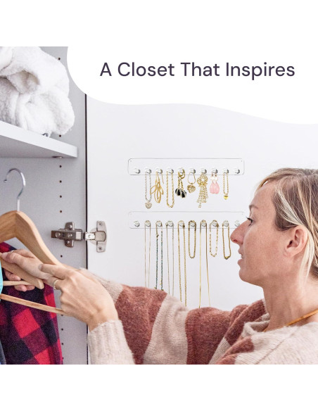 Organizador de Collares Boxy Concepts - 2 Piezas Montaje en Pared