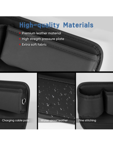Organizador de Espacio entre Asientos de Coche Tilirex - Cuero Premium, 2 Piezas