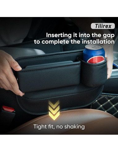 Organizador de Espacio entre Asientos de Coche Tilirex - Cuero Premium, 2 Piezas
