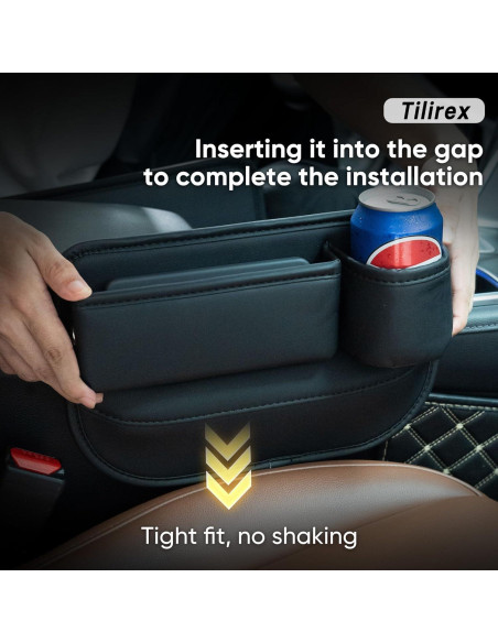 Organizador de Espacio entre Asientos de Coche Tilirex - Cuero Premium, 2 Piezas