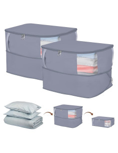 Bolsa de Almacenamiento XFHMYDM 40L Gris para Edredones y Ropa