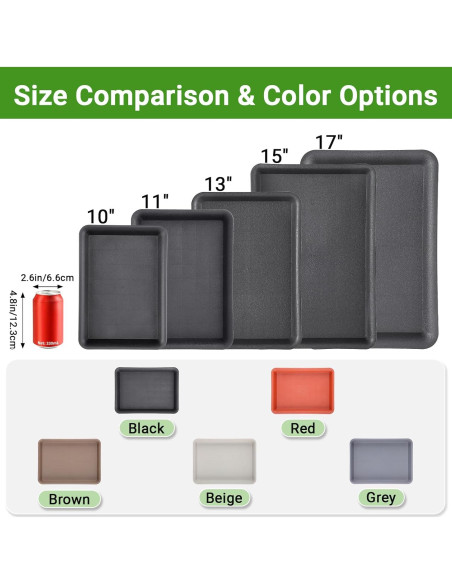 Bandeja de Drenaje para Macetas GREANER 33 cm Negra - 3 Piezas