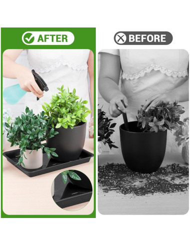 Bandeja de Drenaje para Macetas GREANER 33 cm Negra - 3 Piezas