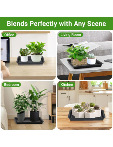 Bandeja de Drenaje para Macetas GREANER 33 cm Negra - 3 Piezas