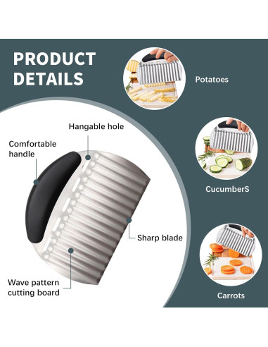 Cuchillo Cortador de Ondas Braxan de Acero Inoxidable 2 Piezas