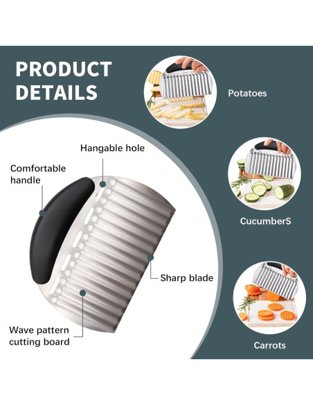 Cuchillo Cortador de Ondas Braxan de Acero Inoxidable 2 Piezas