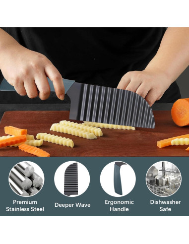 Cuchillo Cortador de Ondas Braxan de Acero Inoxidable 2 Piezas