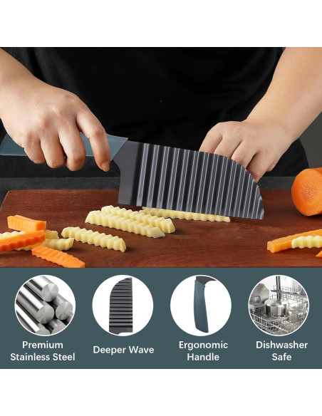 Cuchillo Cortador de Ondas Braxan de Acero Inoxidable 2 Piezas