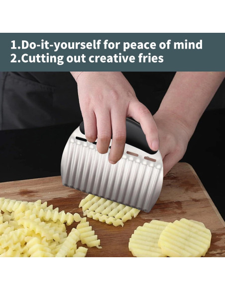 Cuchillo Cortador de Ondas Braxan de Acero Inoxidable 2 Piezas