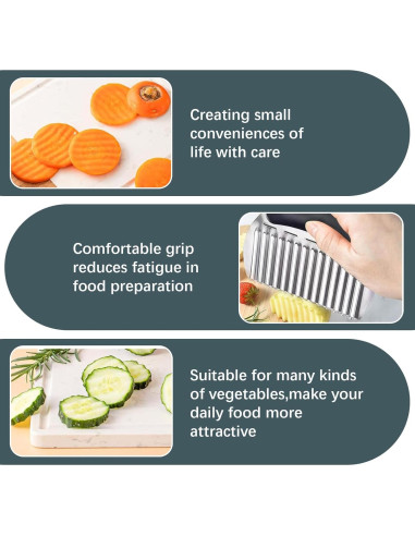 Cuchillo Cortador de Ondas Braxan de Acero Inoxidable 2 Piezas