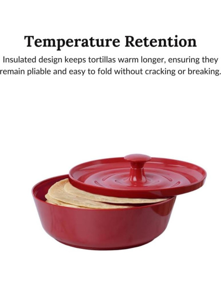 Conservador de Tortillas Prepara Rojo - Capacidad 16 Tortillas