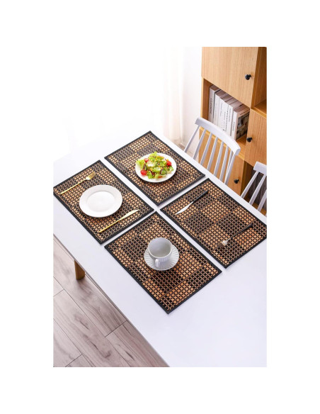 Juego de 4 Manteles de Bambú RUTECK 43.5x30 cm Lavables